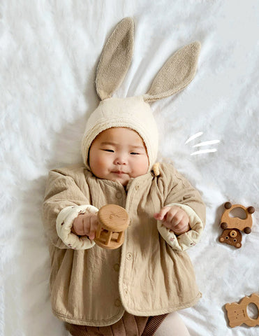 Knitted Bunny Bonnet Cream