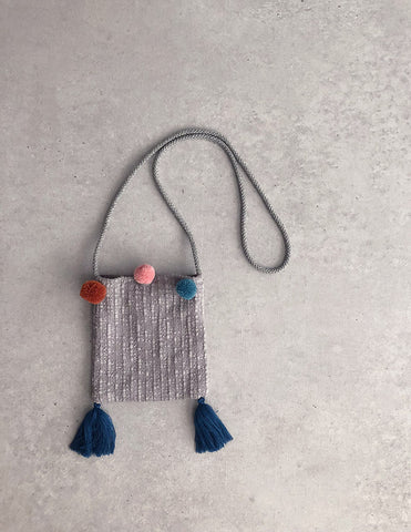 Pom-Pom Handbag Grey