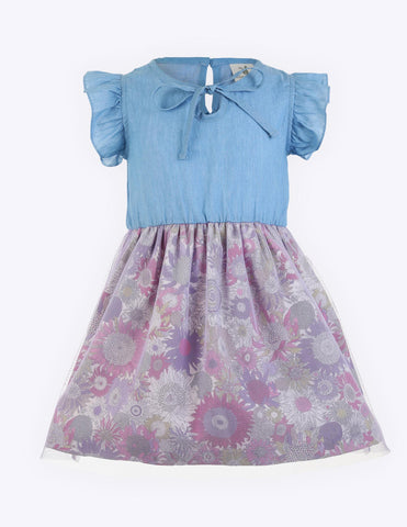 Floral Frilled Sleeve Dress