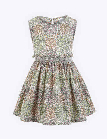 Printed Floral Sun Dress Ivory