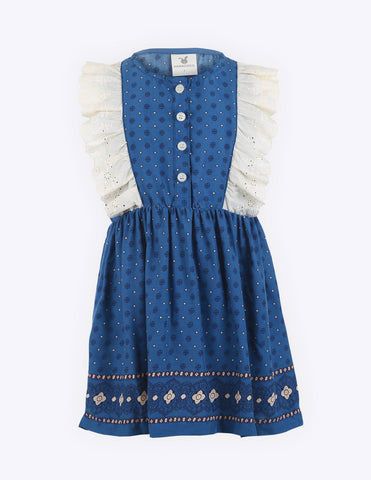 Printed Lace Edged Dress
