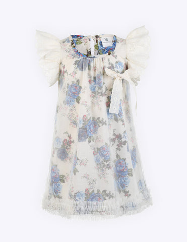 Lace Sleeve Floral Shift Dress