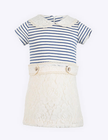 Striped Lace Shift Dress