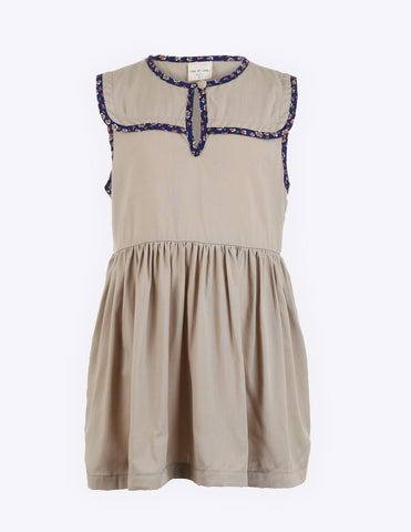 Tan Keyhole Sleeveless Dress