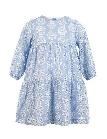 Embroidered Smock Dress