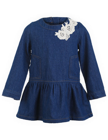 Denim Barrel Sleeve Dress