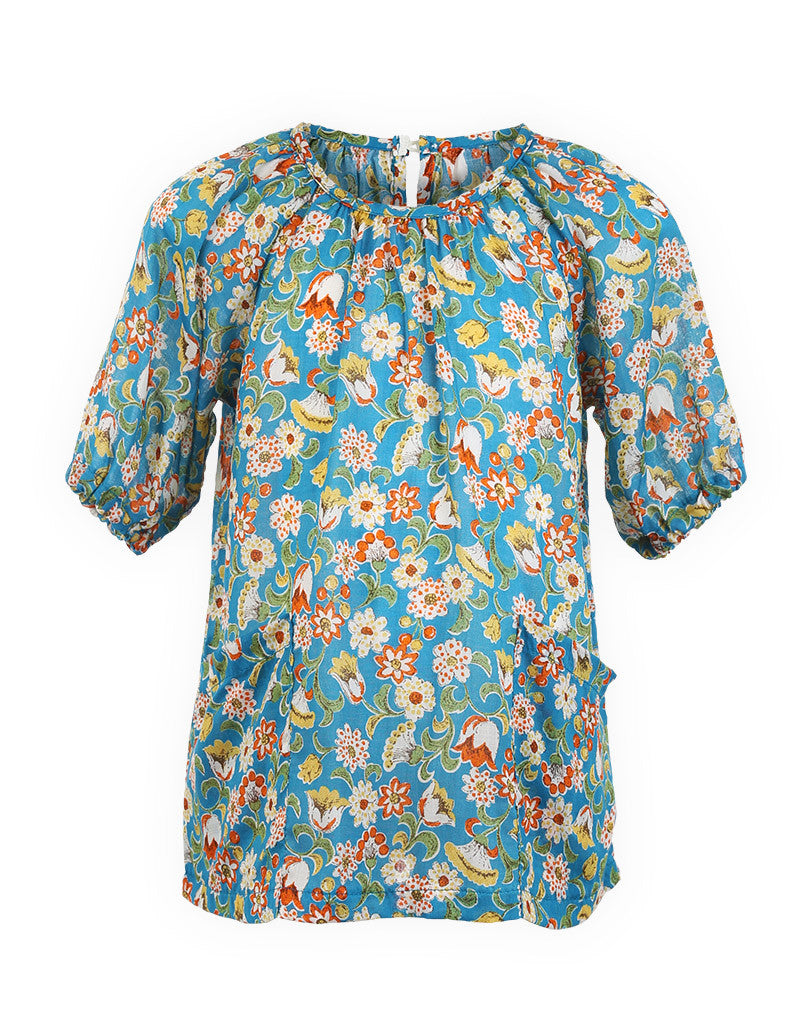 Floral Tunic Dress Blue