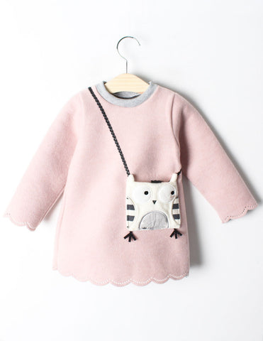 Owl Pocket Tunic Winter Pink