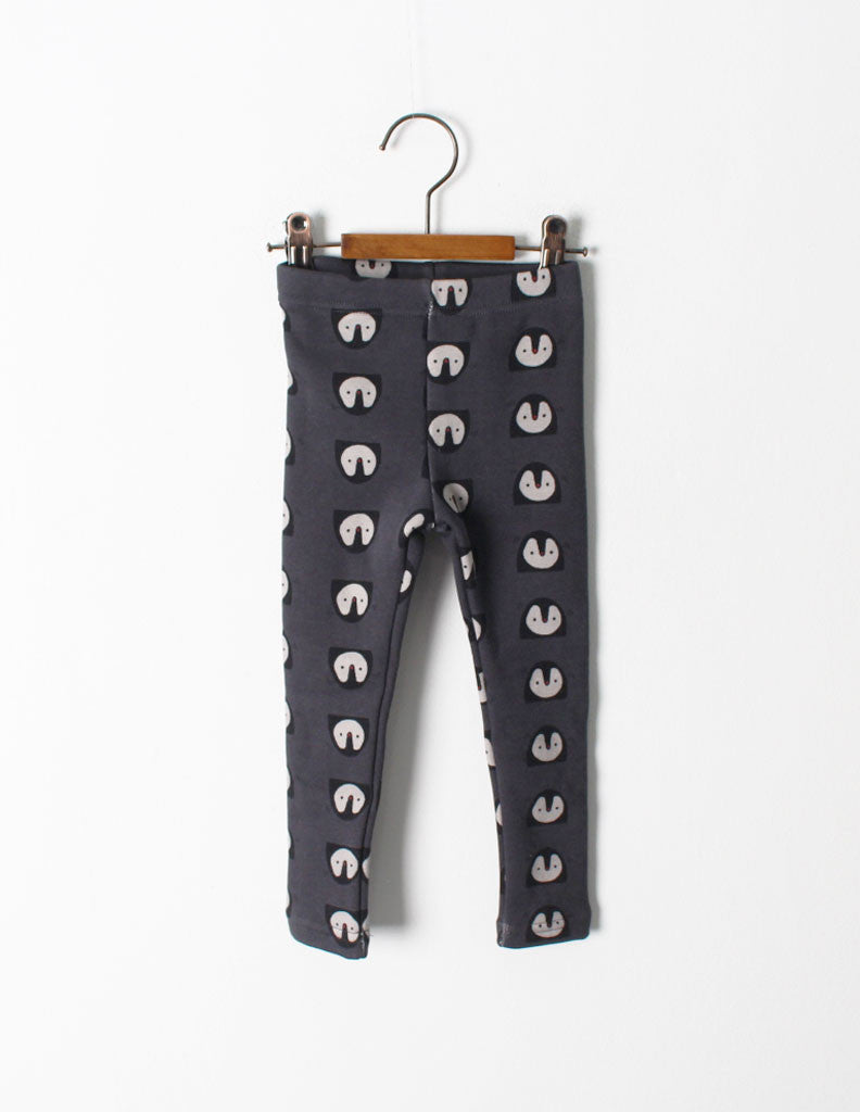 Penguin Print Leggings Charcoal