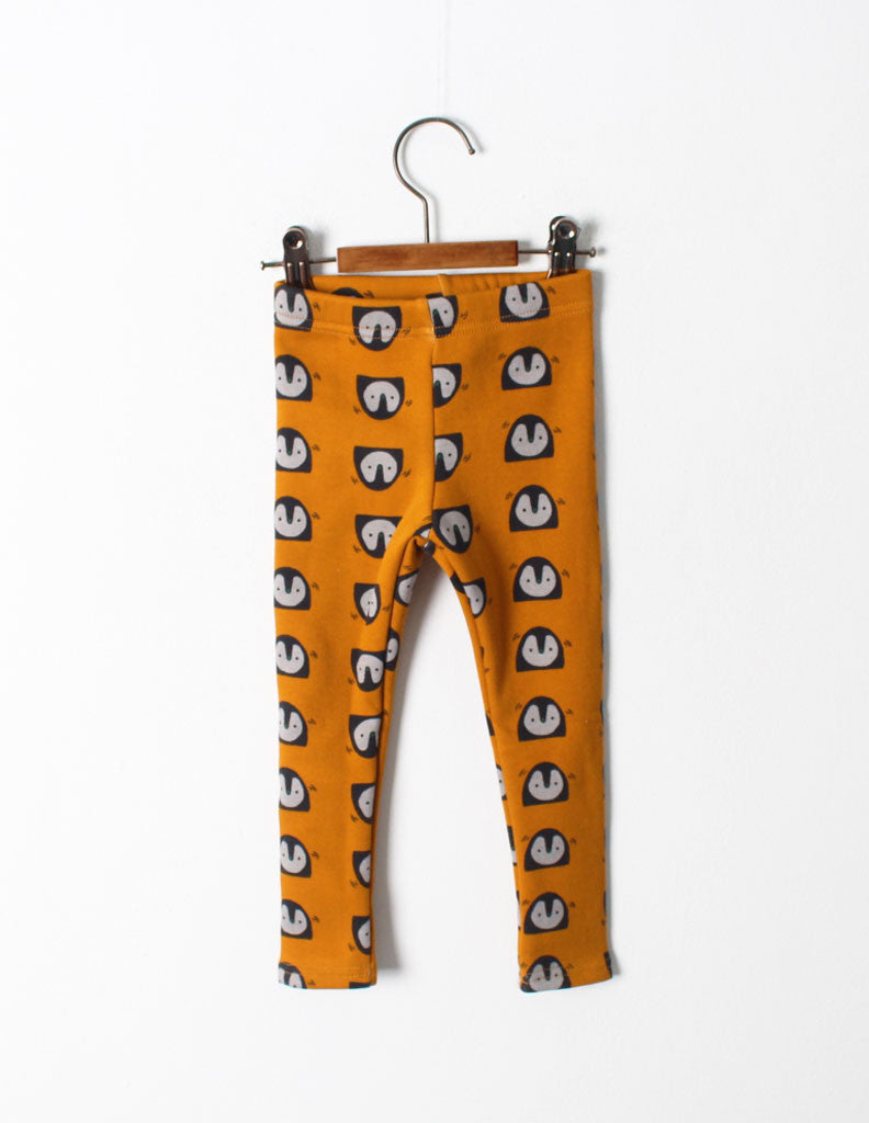 Penguin Print Leggings Ochre