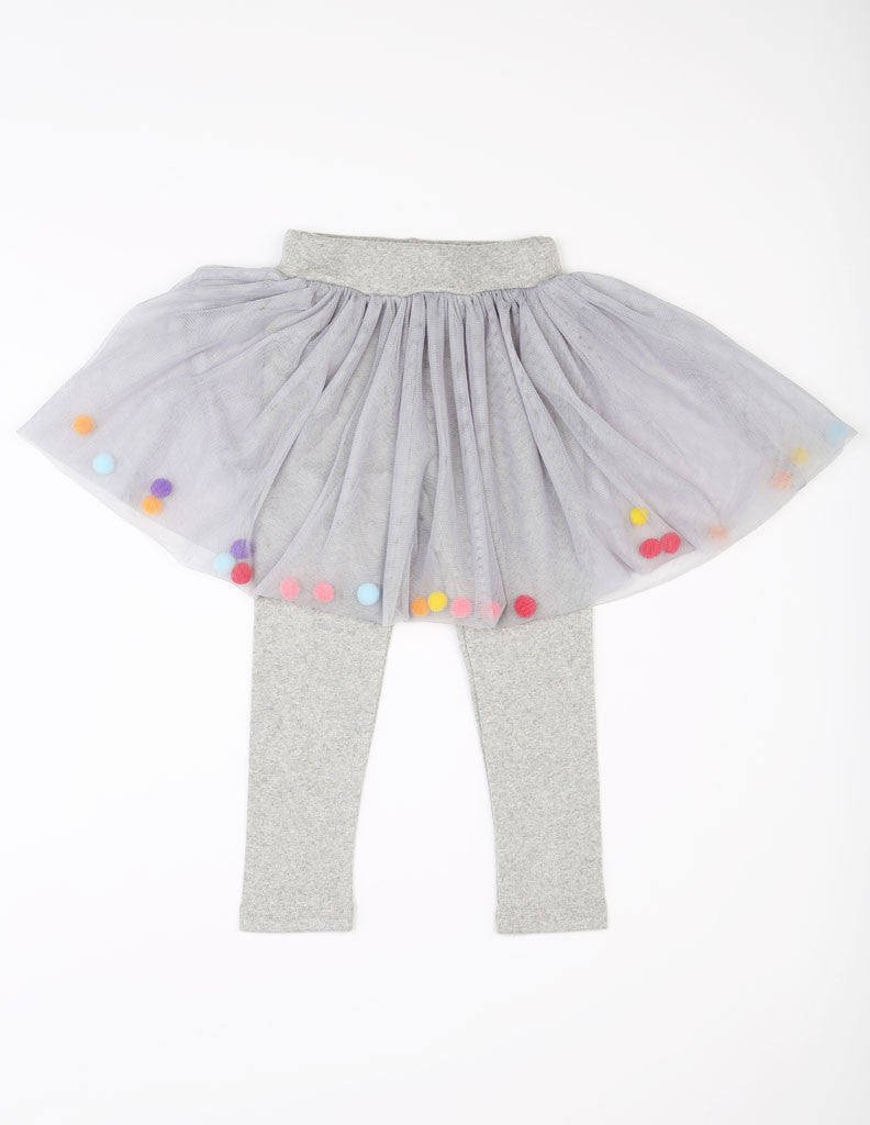 Pom-Pom Tutu Leggings Grey