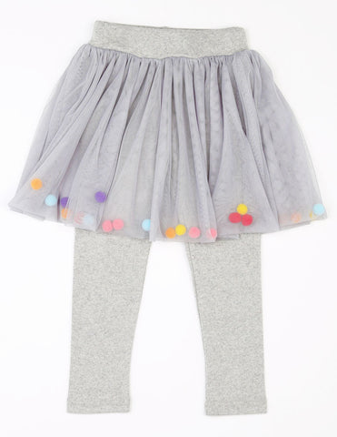 Pom-Pom Tutu Leggings Grey