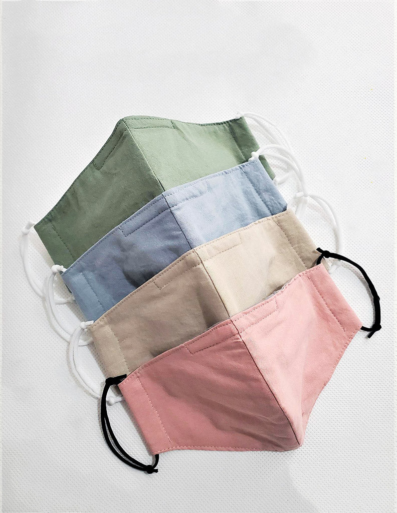 4 Layer Cotton Face Mask Pastel