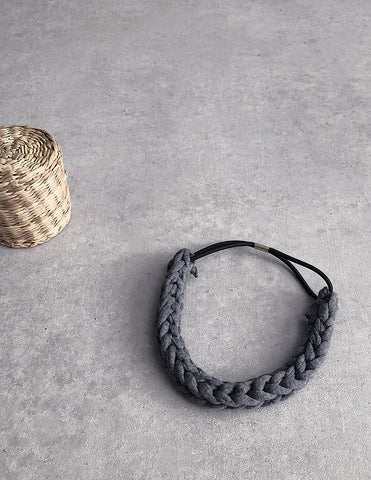 Braided Hairband Charcoal