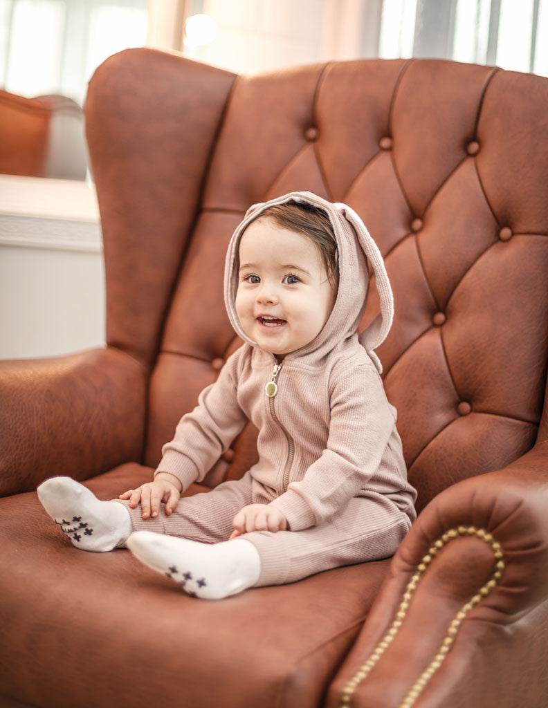 Bunny Hooded Jumpsuit Pink