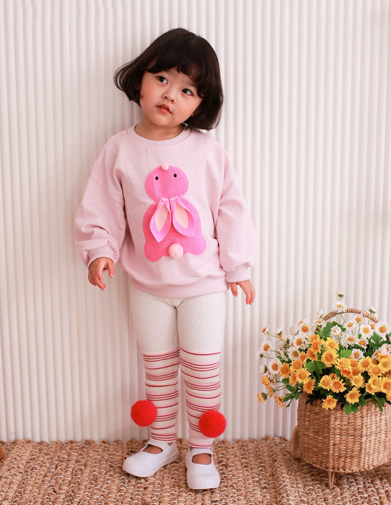 Bunny Pom Pom Jumper and Leggings Set Pink