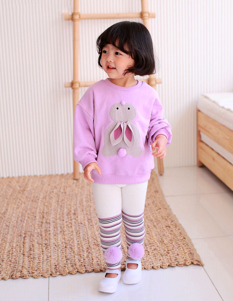 Bunny Pom Pom Jumper and Leggings Set Lilac