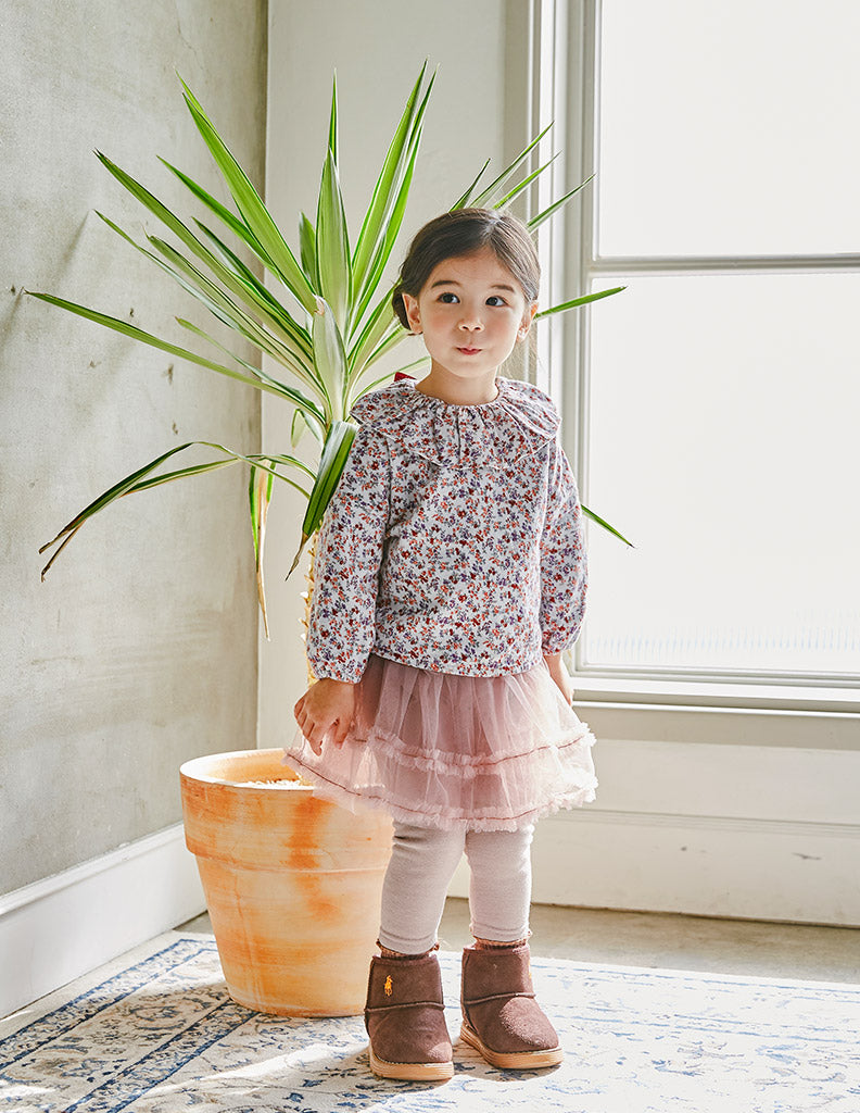 Floral Ruffle Blouse Lilac