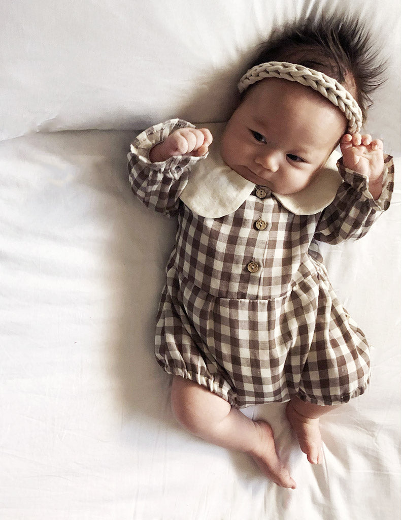 Honey Cara Suit Romper Brown Check