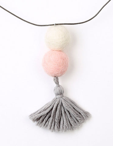Pastel Pom-Pom Necklace