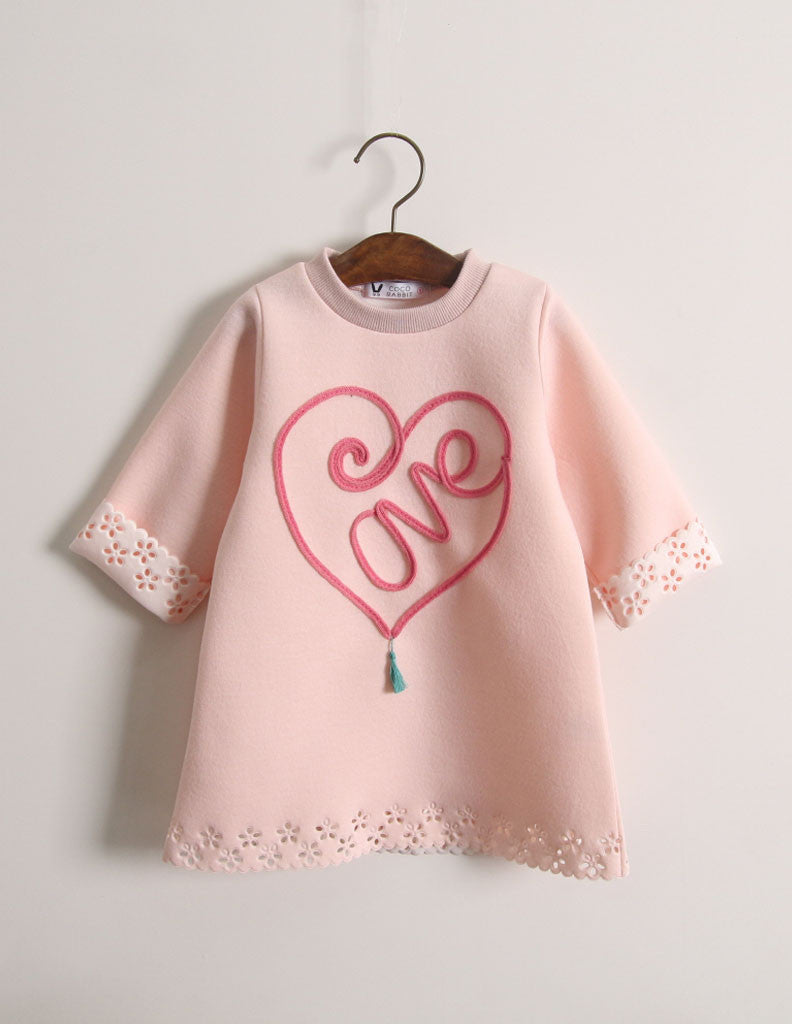 Punched Heart Tunic Pink