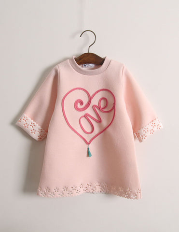 Punched Heart Tunic Pink