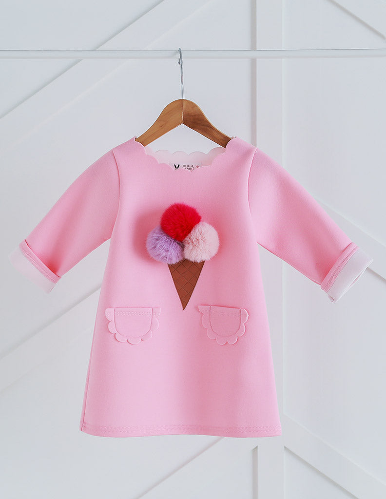Pom-Pom Ice Cream Dress Pink Pom-Pom Ice Cream Dress Pink