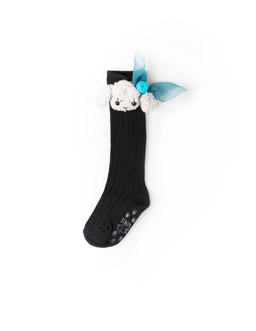 Puppy Knee Socks Black