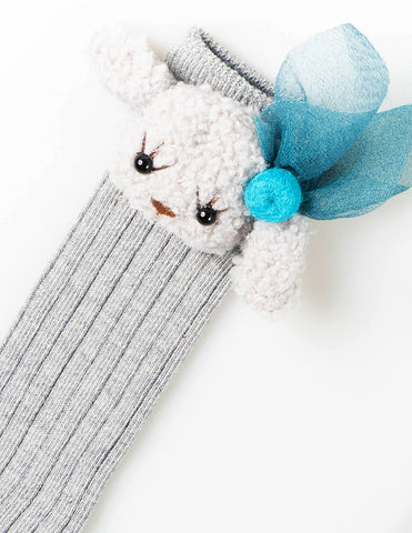Puppy Knee Socks Grey