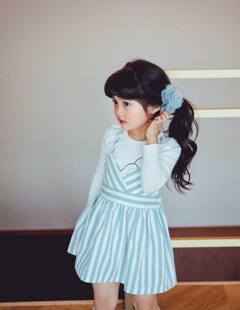 blue striped skater dress Zenley Blue Striped Collared Skater Mini Dress